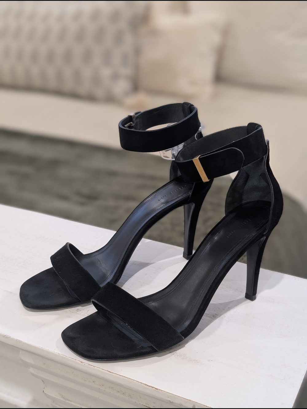 Céline Paris Black Ankle-Strap High Heel Sandals
